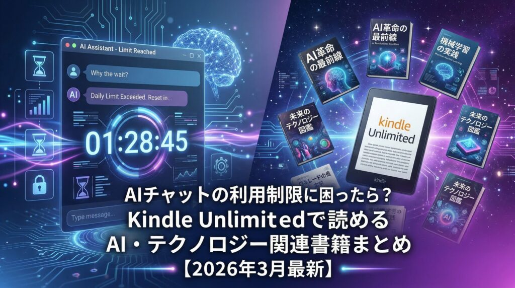 AIチャットの制限時間にKindle Unlimitedでお得にAI本を読み放題【2026年3月最新】