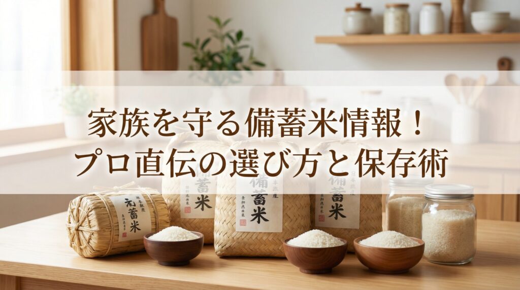 家族を守る備蓄米情報！プロ直伝の選び方と保存術