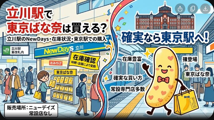 立川駅で東京ばな奈は買える？販売場所・在庫確認・確実な買い方