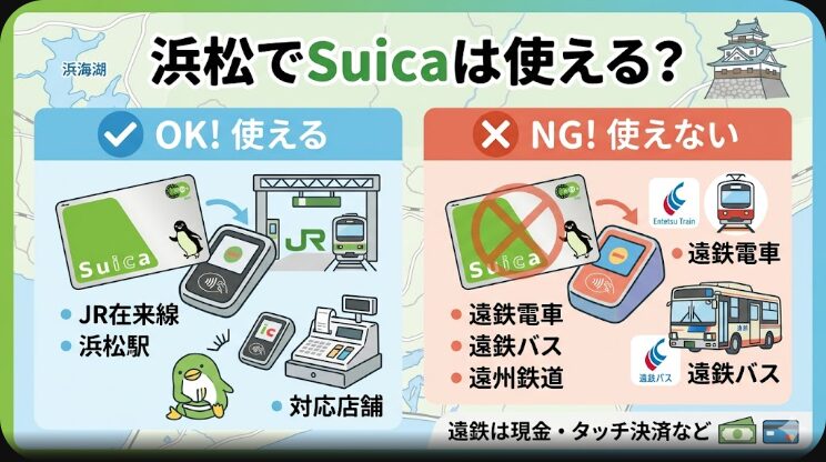 浜松でSuicaは使える？JR・遠鉄電車・バス対応を旅行前に確認