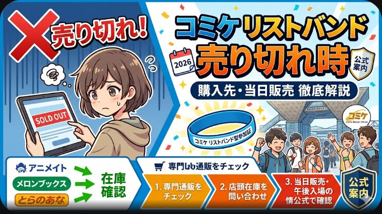 コミケリストバンド売り切れ時の購入先と当日販売を解説