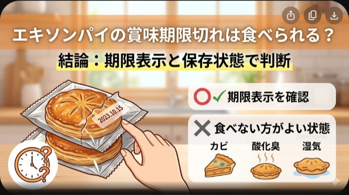 エキソンパイの賞味期限切れは食べられる？保存方法と購入先を解説