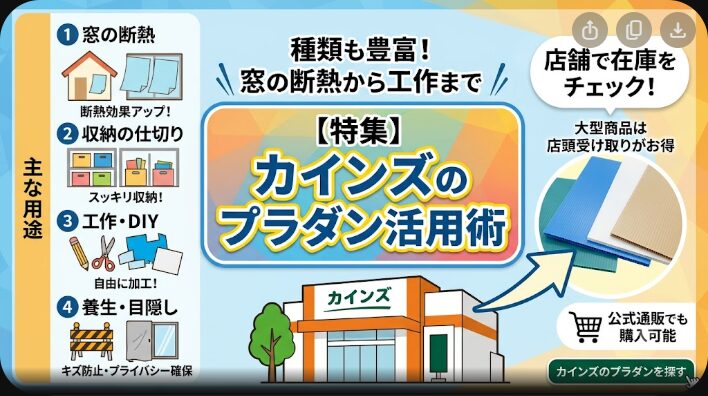 カインズのプラダンはどこで売ってる？サイズ・価格・使い道を解説