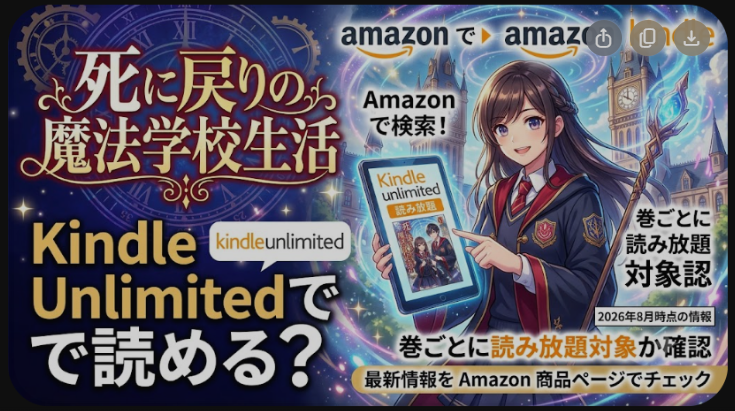 死に戻りの魔法学校生活はKindle Unlimitedで読める？配信状況を解説